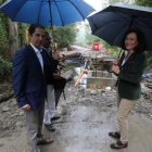 El presidente de CHMS y Merayo visitan las obras en la red de saneamiento hacia la Edar.