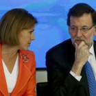 Cospedal y Rajoy, durante la reunión del Comité Ejecutivo Nacional de ayer.