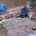 Fotografía de archivo de una excavación en las termas mayores de Astorga.