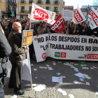 Concentración de los trabajodores en Botines en protesta por los despidos, en febrero.