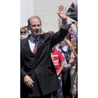 El príncipe Eduardo de Inglaterra a su llegada a Gibraltar.