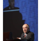 Miguel Ángel Fernández Ordóñez, en una conferencia ayer.