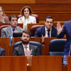 El presidente Alfonso Fernández Mañueco interviene en el Pleno de las Cortes. NACHO GALLEGO