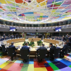 Vista general de los líderes de la Unión Europea (UE) reunidos durante el segundo día de la cumbre de primavera que se celebra en Bruselas.