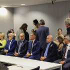 Carrascosa, López, Sánchez, Barazón, Conesa y De Pedro, en el juicio iniciado ayer. ZIPI ARAGÓN / EFE