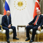 El presidente ruso, Vladímir Putin y su homólogo turco, Recep Tayyip Erdogan. EFE