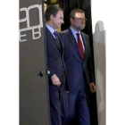 Zapatero y Rajoy acudieron más sonrientes y relajados al debate