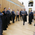 Los letrados y procuradores de las partes personadas en la causa, en la vista del TSJCyL en Burgos. RAMIRO