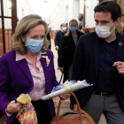 Nadia Calviño a su llegada al Congreso de los Diputados el jueves. FERNANDO ALVARADO