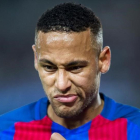 Neymar durante el partido contra el Manchester City en el Camp Nou.