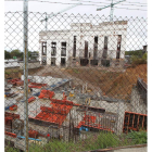 La imagen tomada ayer muestra el estado de las obras de la sede del museo nacional sin obreros.