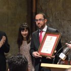 Jáñez, durante la entrega del nombramiento como pregonero.
