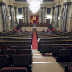 Vista del hemiciclo del Parlament de Cataluña. ANDREU DALMAU