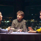 Jordi Évole, entre Inés Arrimadas y Marta Rovira, en el programa de La Sexta Salvados.