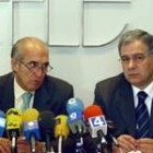 Fernández Lobato y Martín Aguado, presidentes de Fele y Cecale, ayer durante la rueda de prensa