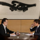 Rajoy y Rivera conversan durante su reunión, este miércoles en el Congreso.