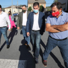 Cendón, Morán, Tudanca y el alcalde de Toral de los Vados, ayer en el encuentro socialista. ANA F. BARREDO