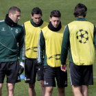 Benzema, Di María, Ozil y Khedira, en un entrenamiento.