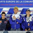 Pedrosa, Rossi y Lorenzo posaron ayer juntos en Valencia