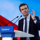 Pablo Casado interviene en la clausura de la Convención Nacional de su partido. CHEMA MOYA
