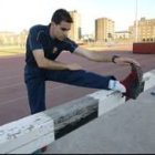 El atleta berciano Sergio Gallardo, durante un entrenamiento en Ponferrada
