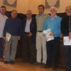Directivos del CD Astorga y concejal en la presentación del aniversario.