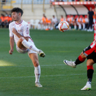 Aarón Piñán, durante el último partido ante el UD Logroñés en el Reino de León. FERNANDO OTERO