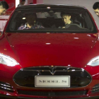 El Model S de Tesla en el Salón del Automóvil de Pekín.