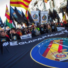 Manifestación en Barcelona por la equiparación salarial.