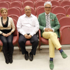Los responsables de la asociación, ayer, durante las jornadas del cincuenta aniversario.