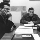 Emilio Gutiérrez, en su época de alcalde de Cistierna, junto al entonces regidor de Sabero.