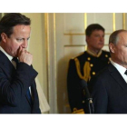 El primer ministro británico, David Cameron, y el presidente ruso Vladimir Putin, en Londres.