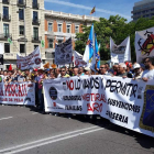 Imagen de los miles de manifestantes que se dieron cita en la madrileña Plaza de Colón. P. V.