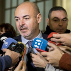 El portavoz del PP en el Ayuntamiento de Valencia, Eusebio Monzó, durante el pleno este jueves.