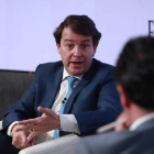 Alfonso Fernández Mañueco ayer, durante su intervención en el ‘Wake up Spain’. JCYL