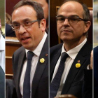 Oriol Junqueras, Josep Rull, Jordi Turull y Jordi Sánchez, en imágenes del día de la constitución del Congreso de los Diputados.