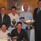 Los cuatro primeros clasificados con los concejales Pérez Lamo y  Fernández Cardo