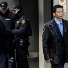 Gao Ping, presunto cabecilla de la trama Emperador, sale de la Audiencia Nacional en diciembre del 2012.