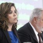 La vicepresidenta, junto al ministro de Agricultura, comparece tras el Consejo de Ministros.