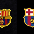 El actual y el futuro escudo del FC Barcelona.