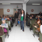 Helena Castellano, entrando en la asamblea de militantes.