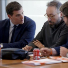 Albert Rivera, Juan Carlos Girauta y Fernando de Páramo, en una reunión de la ejecutiva de Ciudadanos.