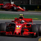 El alemán Sebastian Vettel sumó en Australia el primer triunfo de la temporada para Ferrari. DIEGO AZUBEL