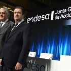 El presidente de Endesa, Borja Prado, junto al consejero delegado, José Bogas
