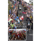 La subida a La Camperona contará con otros protagonistas además de los ciclistas y los miles de aficionados que no se perderán un acontecimiento único. El color lo darán también los pendones ubicados en el tramo final.
