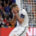 Benzema no estuvo acertado de cara a portería pero fue uno de los jugadores más activos del Real Madrid