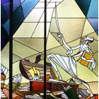 Don Quijote en una vidriera de Larrazábal.