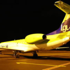 Llegada al aeropuerto de León del último vuelo de Lagun Air, procedente de Barcelona.