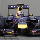 El monoplaza de Daniel Ricciardo, durante el GP de Bélgica, en el circuito de Spa.