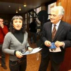 Susana Téllez y Manuel Gómez durante la presentación de la obra